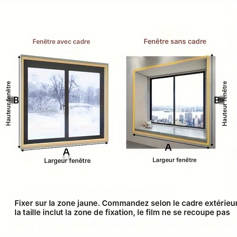 Film isolant fenêtre transparent à fixation auto-agrippante, vue 14