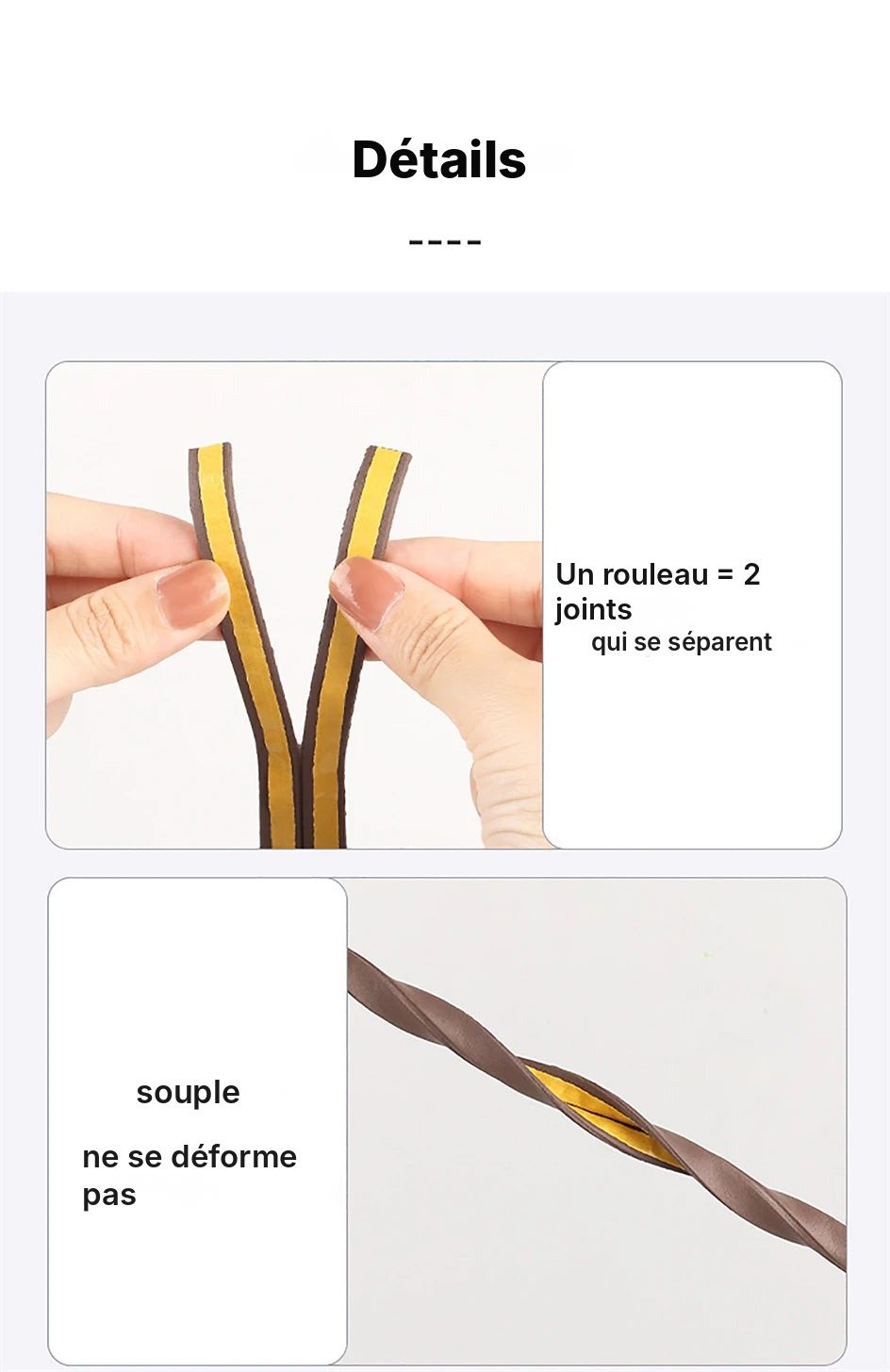 Joint isolant adhésif profil D, E, I ou P, vue 12
