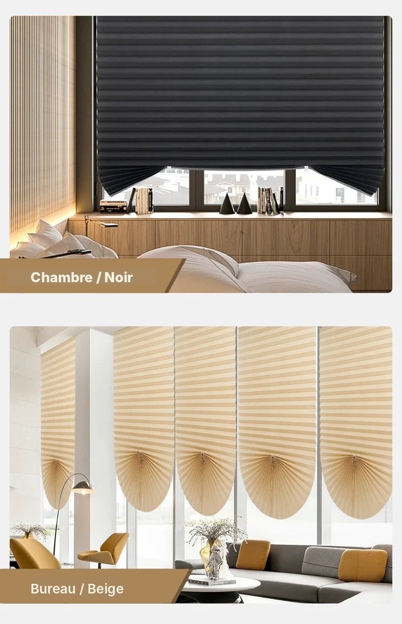 Store plissé sans perçage en tissu, vue 5