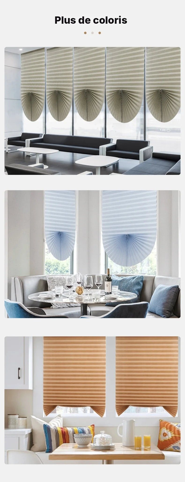 Store plissé sans perçage en tissu, vue 13