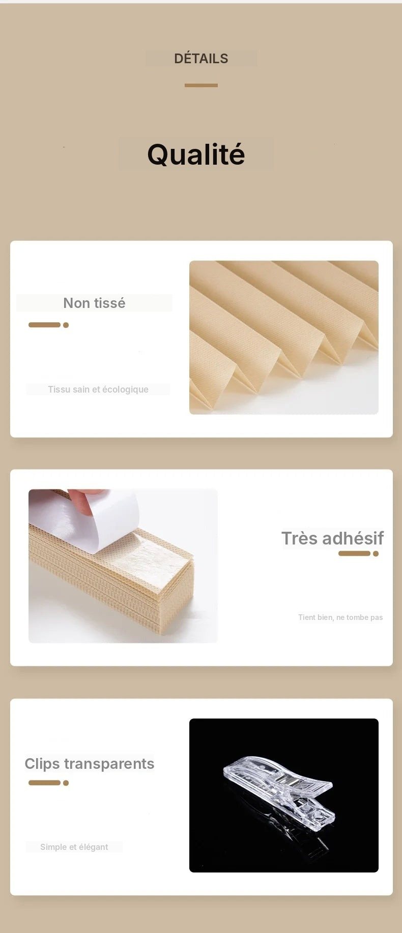Store plissé sans perçage en tissu, vue 14