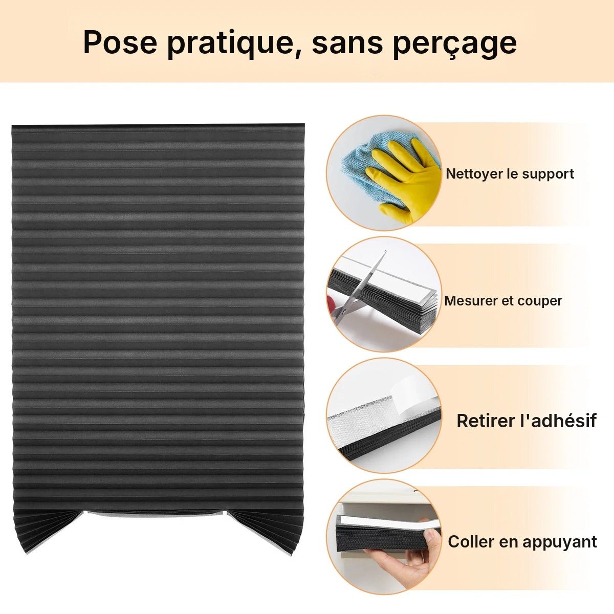 Store plissé occultant sans fil, vue 10