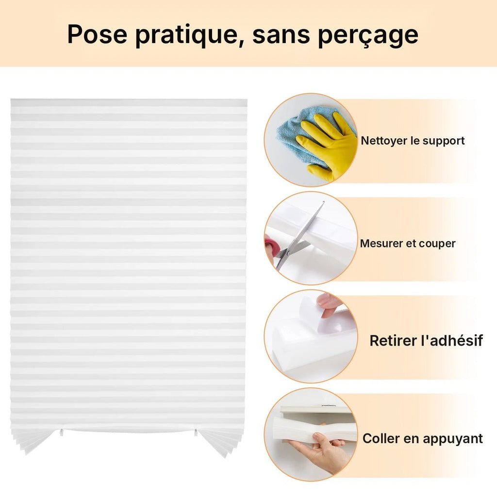 Store plissé adhésif grande hauteur 150 ou 180 cm, vue 6