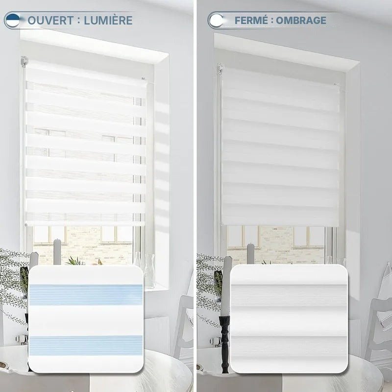 Store enrouleur jour nuit double tissu sans perçage, vue 6