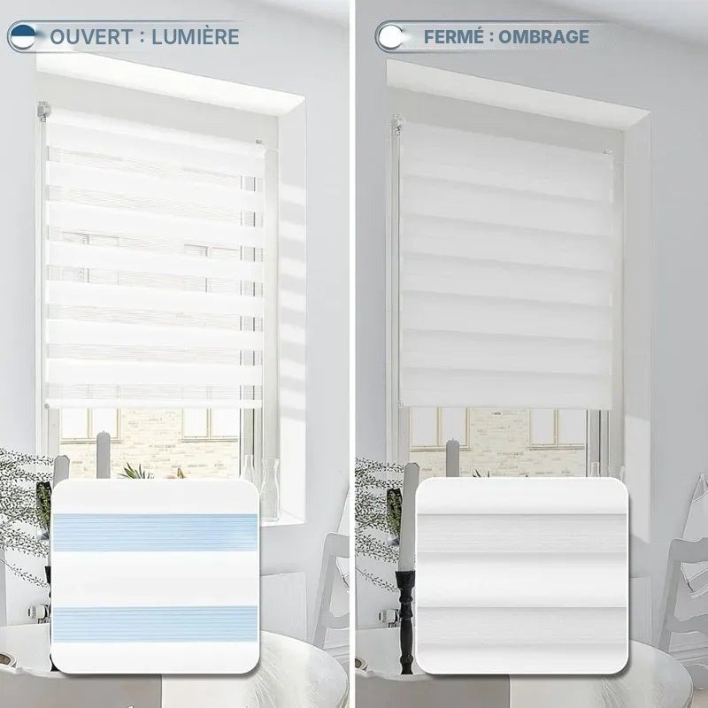Store enrouleur jour nuit double tissu sans perçage, vue 21