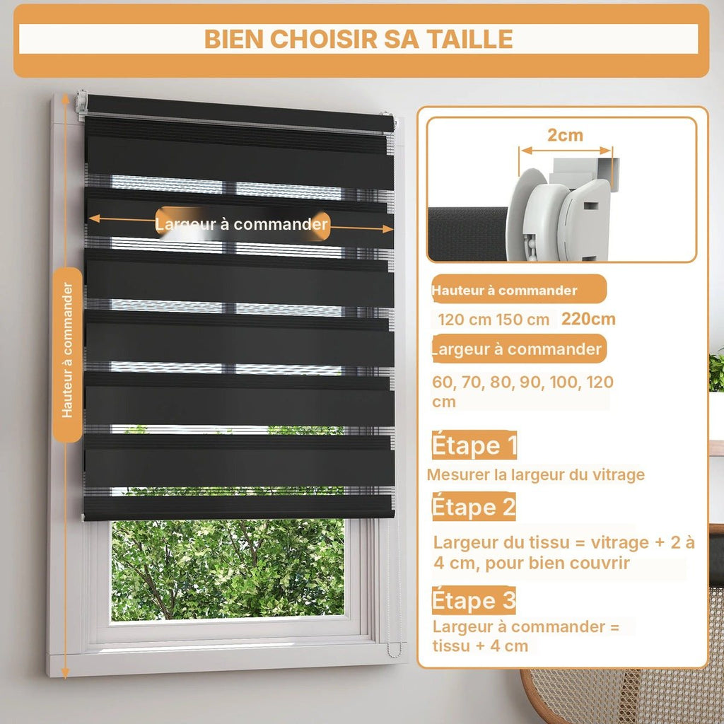 Store zébré noir sans perçage, vue 6
