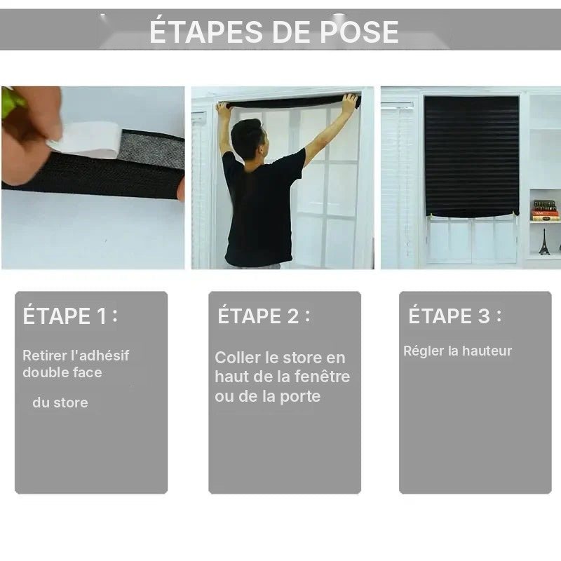 Store plissé adhésif non tissé, vue 8