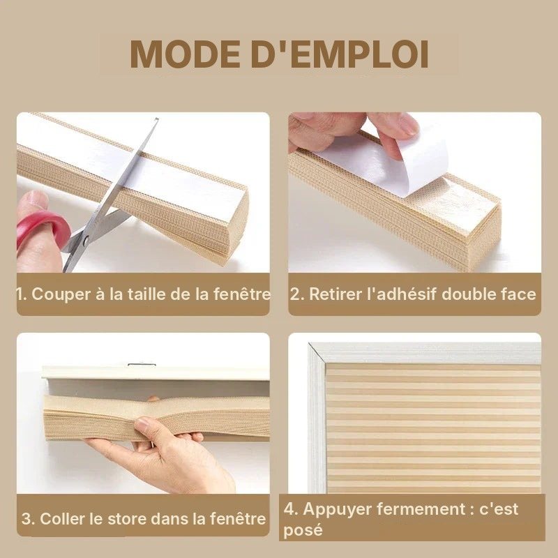 Store plissé adhésif tamisant ou occultant, vue 8
