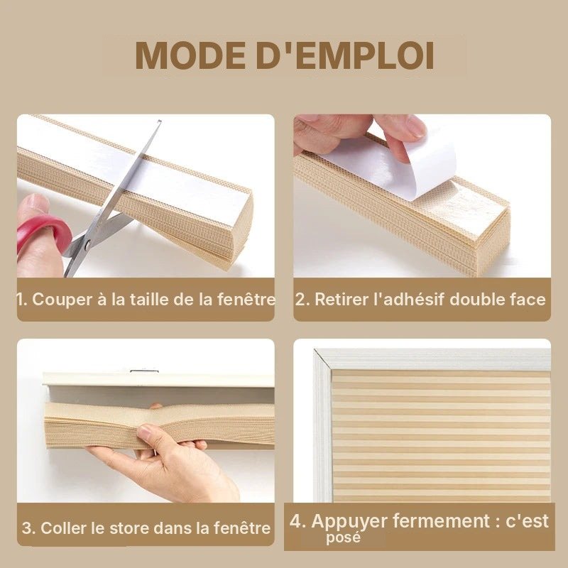 Store plissé adhésif tamisant ou occultant, vue 24