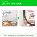 Lot porte étanche : bas de porte silicone + joint de cadre