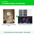 Lot jour nuit : store enrouleur à pinces + pastilles anti-LED