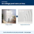 Lot voilage filtrant + tringle extensible sans perçage
